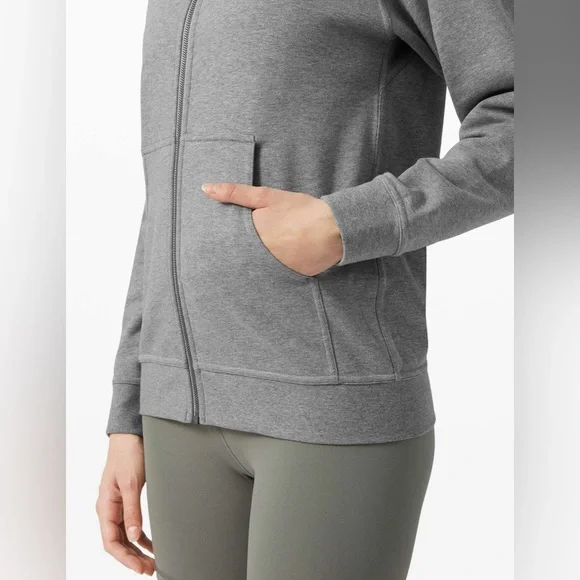 Lululemon All Yours Zip Hoodie *Terry Heathered Core Medium Grey - Picture 3 of 10